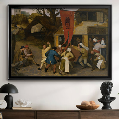 The Peasant Dance (Detail: Tavern Background)-Pieter Bruegel the Elder-Framed Gallery Wrapped Canvas-c. 1569