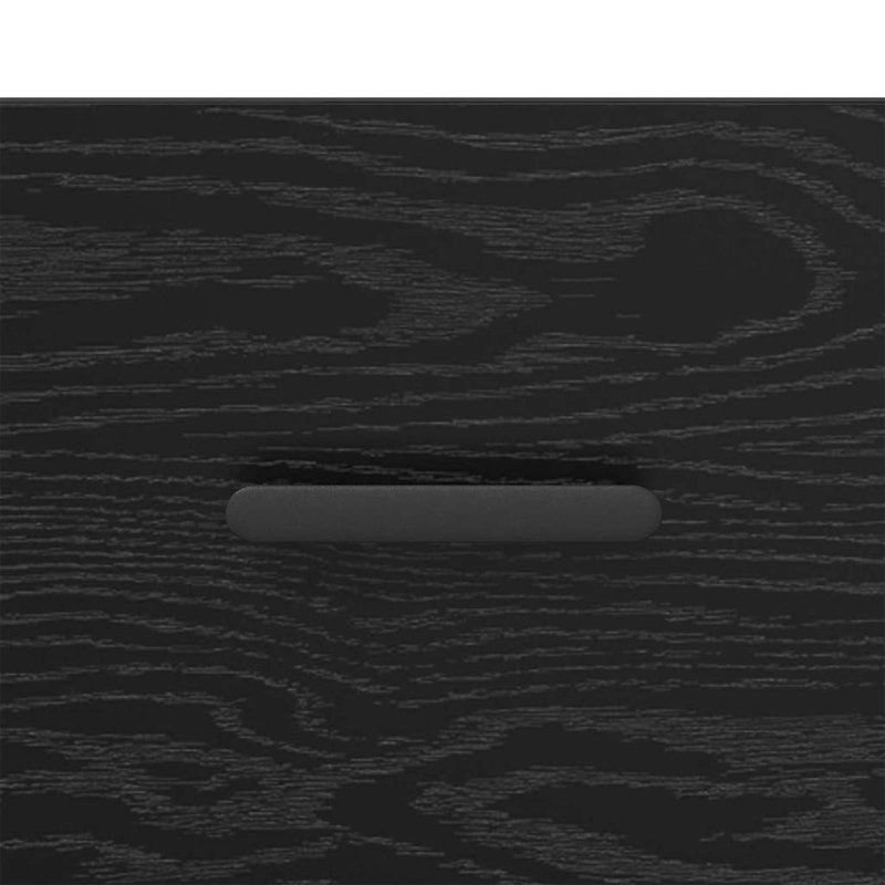 40cm W Manufactured Wood Bedside Table, Black Oak