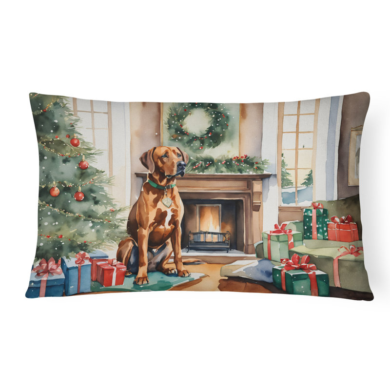 Rhodesian Ridgeback Cozy Christmas Throw Pillow