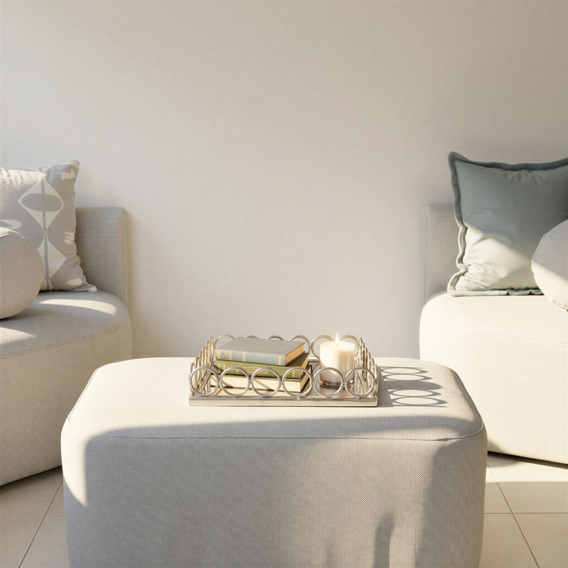 Plateau en métal avec miroir