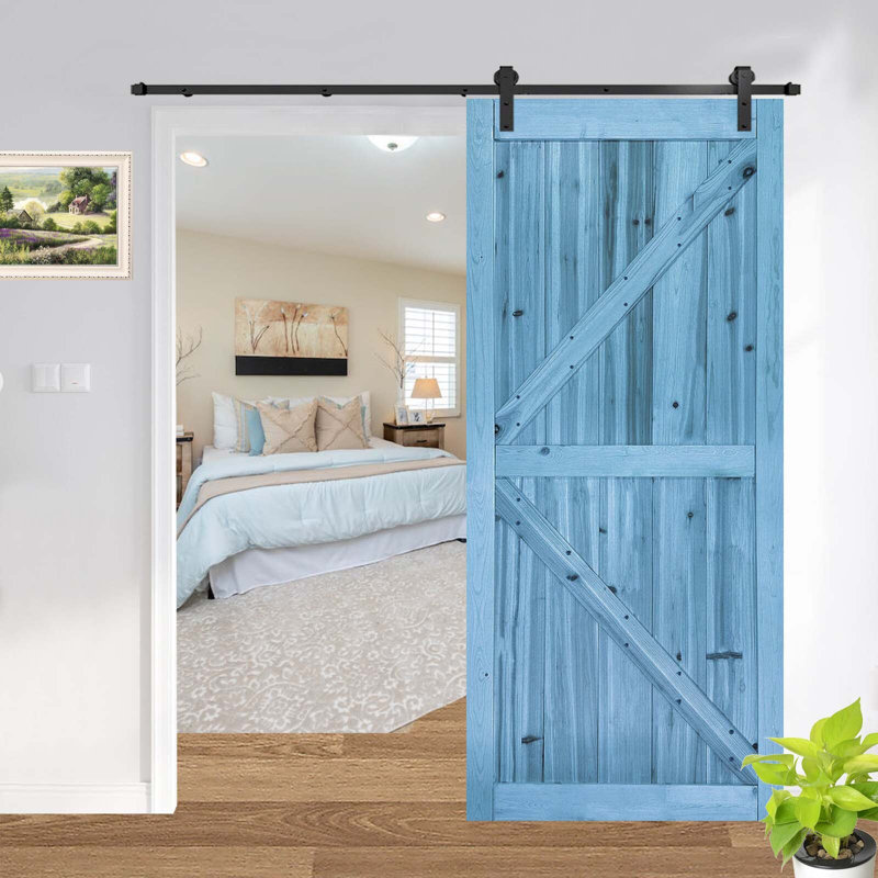 Porte de grange en bois sans finition, 24 po x 84 po
