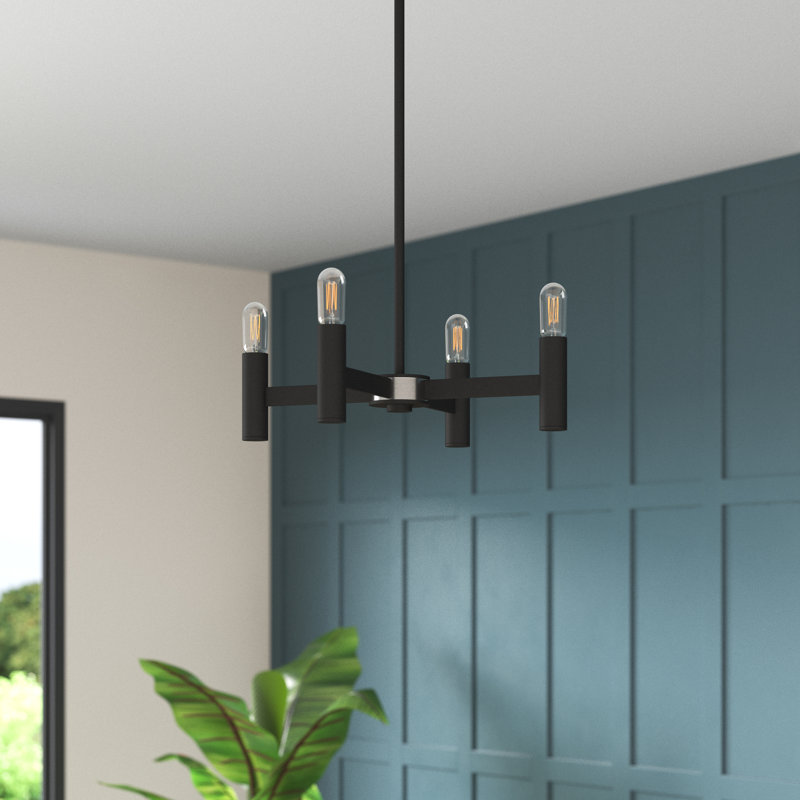 Martella 5-Light Chandelier, Noir, H 6 po x l 20 po x P 20 po