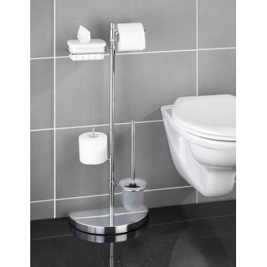 Eisl WC Garnitur Bambus Papier Toilettenpapierhalter WC Toilettenbürste Holz Standgarnitur mit Halterung