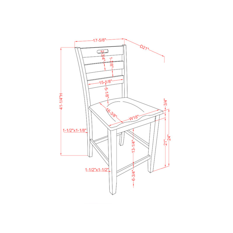 Counter Stool with Solid Wood Frame, Oak