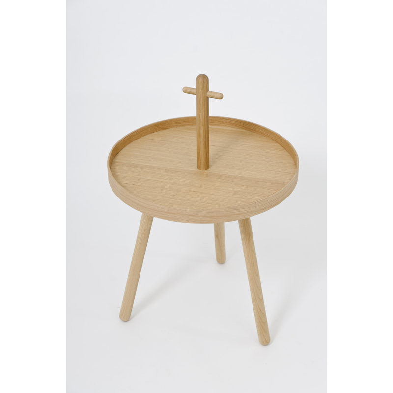 Bostic Round Side Table, Oak