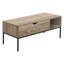 Table basse rectangulaire 42 po avec plateau relevable, couleur taupe foncé, table moderne en métal noir, support rectangulaire, solution de rangement spacieuse