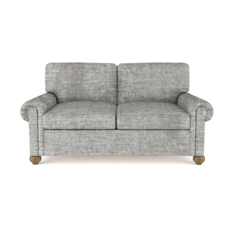 Leroy Loveseat, Weathered, Plush Velvet Blush, 36" H x 60" W x 43" D