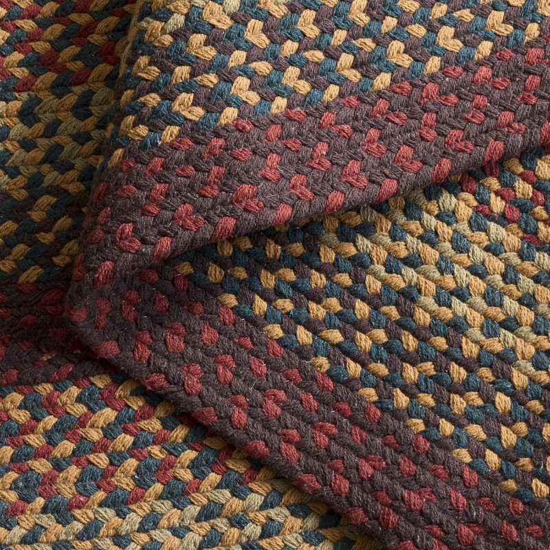 Halimat Flat Weave 0.92 Cotton 0.08 Others Geometric Rug, Oval 3' x 5'