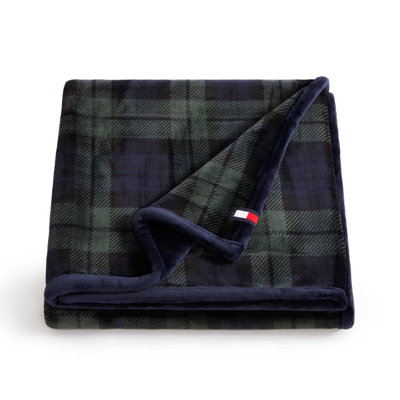 Jeté réversible bleu tartan Tommy Hilfiger