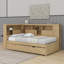 Lit de jour simple en bois avec tablettes, USB et lit gigogne-1384005919