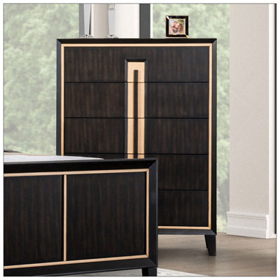 Mobilier de chambre à coucher style contemporain 5 pièces