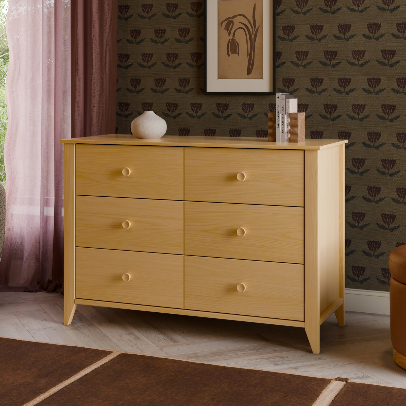 Sprout 6-Drawer Double Dresser, Honey