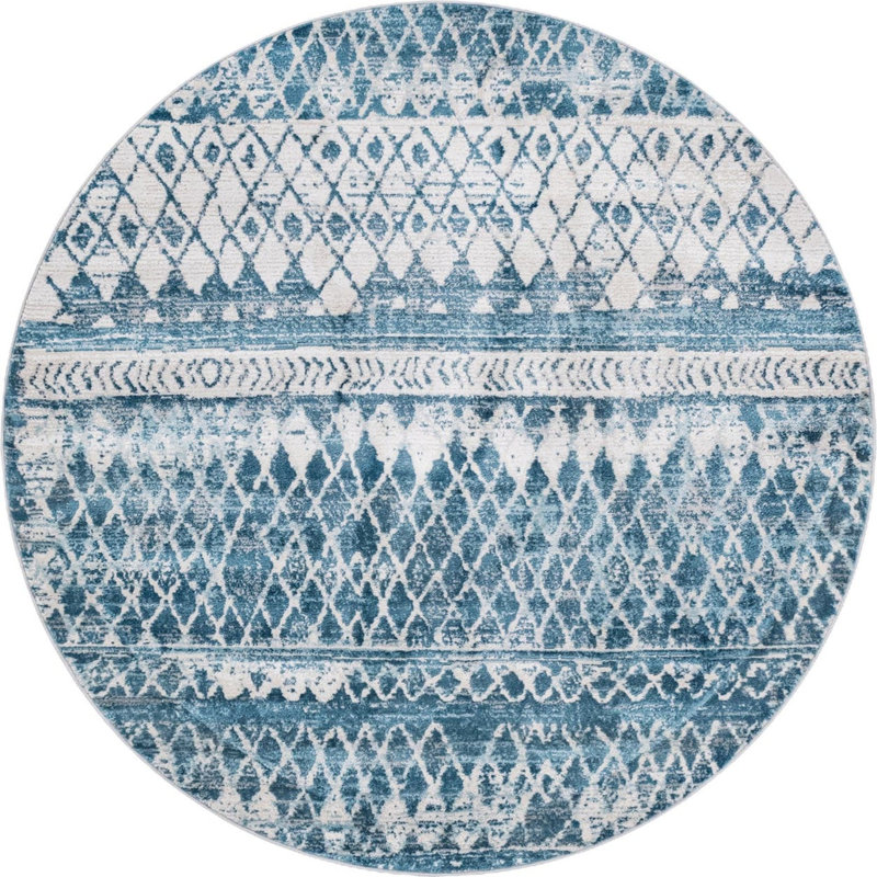 Geometric Indoor Rug, Round 6'1"