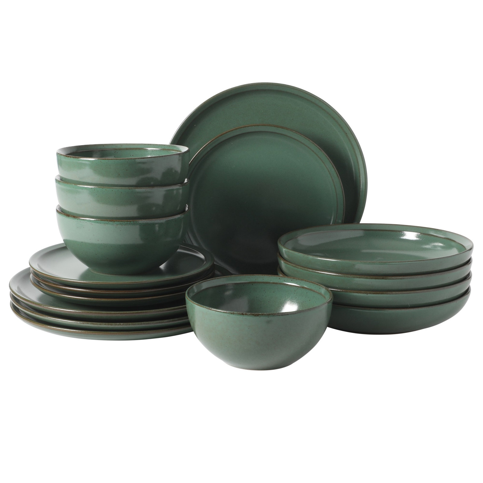Beckett Stoneware Dinnerware Set, Green