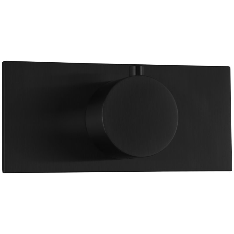 Thermostatic Valve Trim Kit, RND + Letterbox, Black