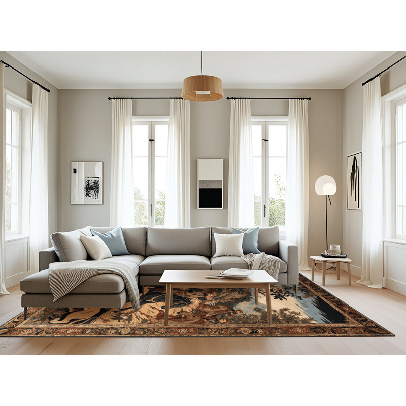 Tapis brun lavable à la machine, Rectangulaire 8 pi x 12 pi