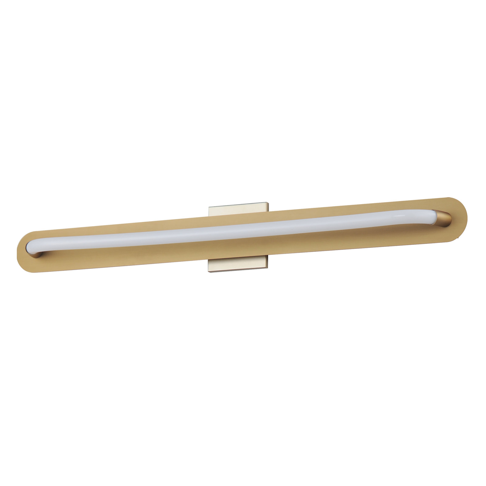 Deiontay Single Light Steel Dimmable LED Flush Mounted Sconce, Gold, 3.25" H x 36" W x 4" D