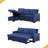 Convertible Upholstered Sectional Sofa With Pull-Out Chaise-215844728