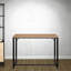 Console Bali Modern avec plateau en bois naturel et pieds en métal noir
