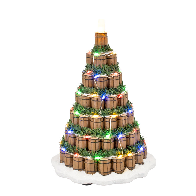 Arbre de Noël Whiskey Barrel avec lumières DEL