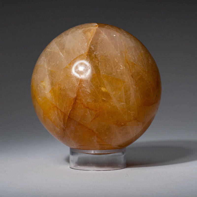 Lemon Quartz Sphere Sculpture (1.2 Lbs)
