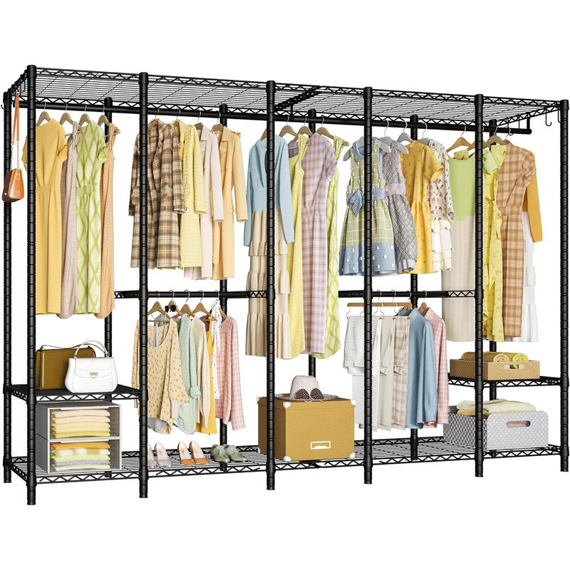 Latitude Run® Freestanding Extra Large Portable Closet Wardrobe Rack ...