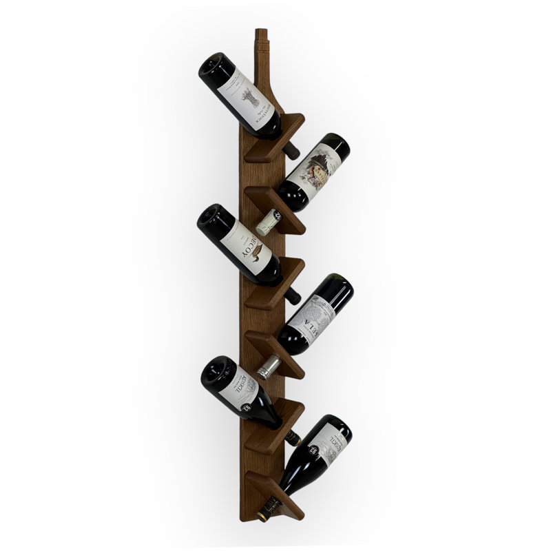 Support à vin en bois massif 6 bouteilles Eytan, Chêne médium