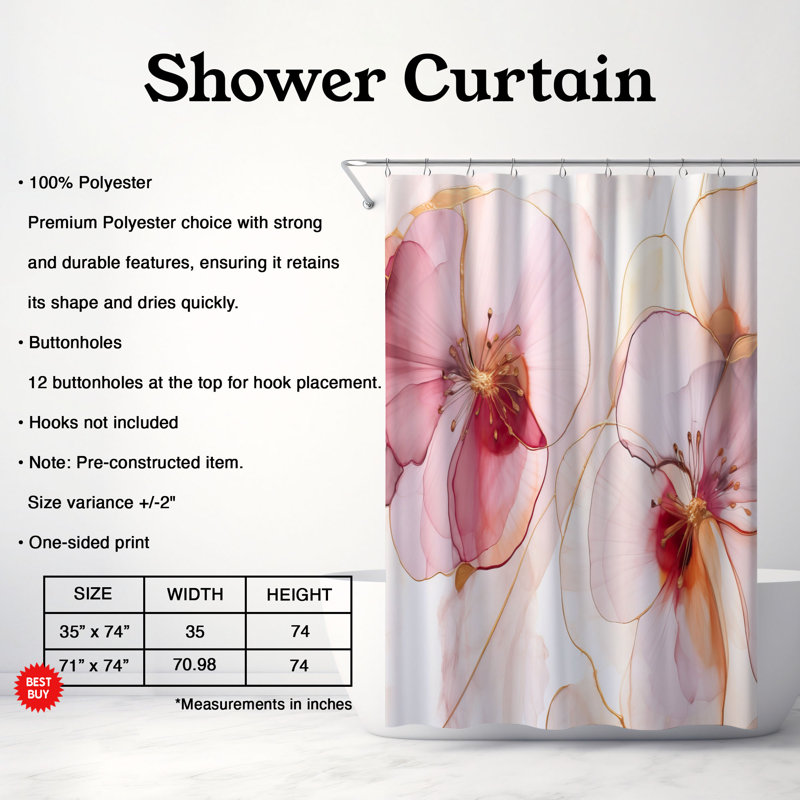 Marihan Shower Curtain, 74"H x 71"W