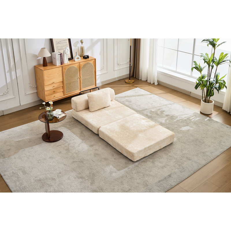 Chenille convertible 1 place Alexandro, Beige