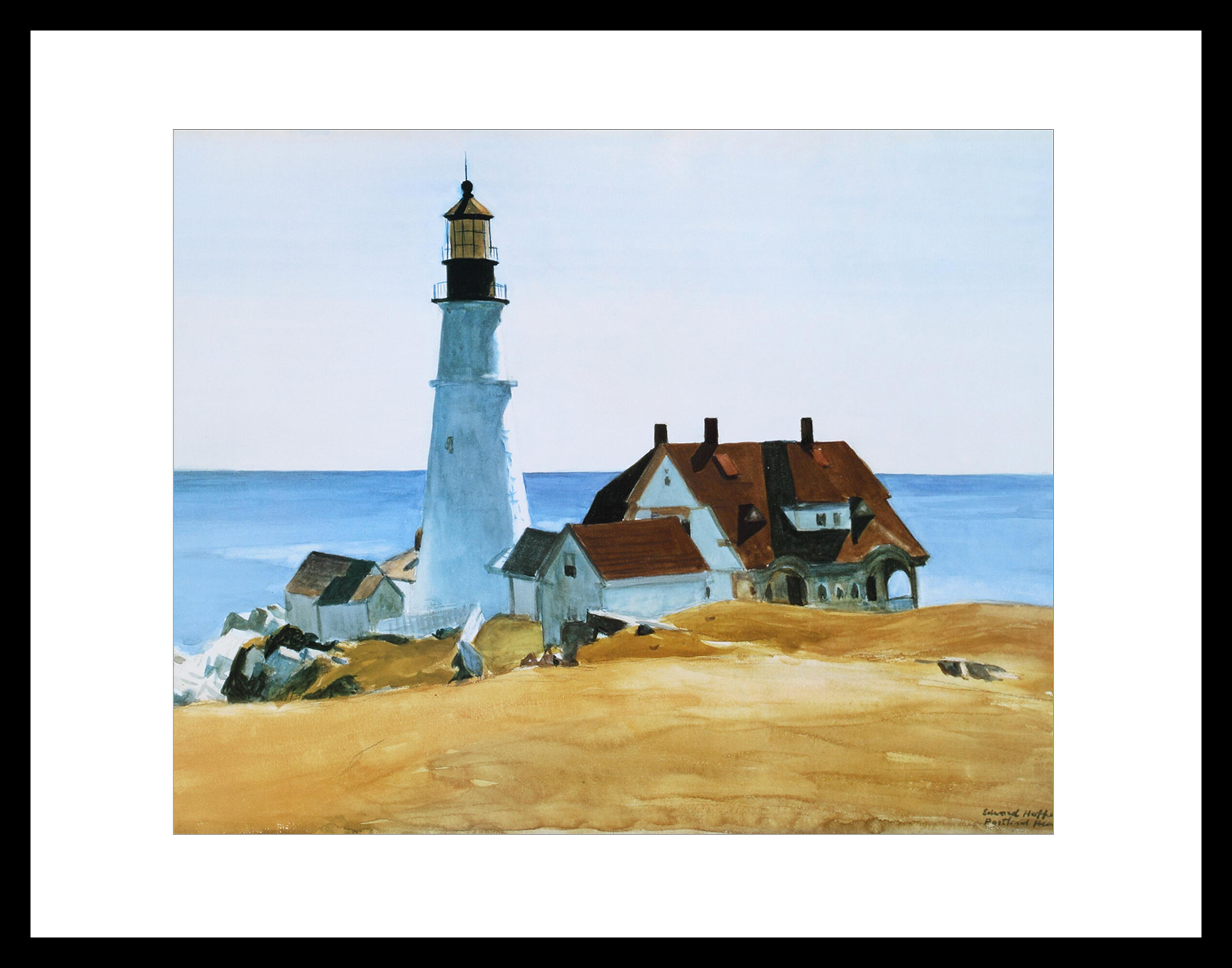 Edward Hopper Painting Art Print Beacon Canvas Art Framed Wall Art