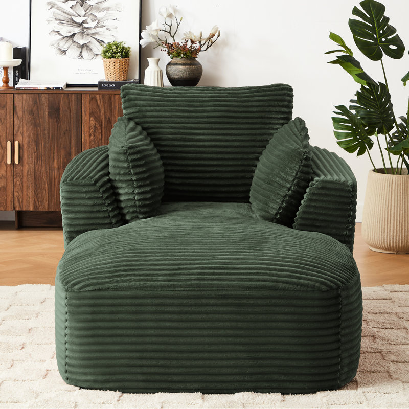 Chaise moderne en velours côtelé - sans assemblage, ensemble de ressorts, méridienne de 46,6 po de profondeur, utilisation instantanée, profondeur, idéale pour la décoration