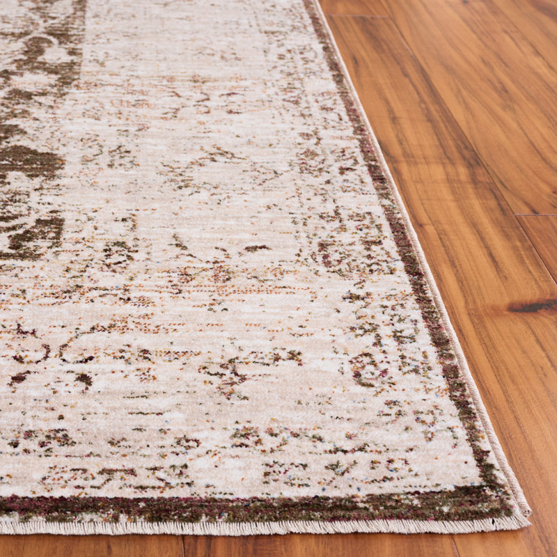 Tapis oriental blanc / beige, Rectangle 5 pi 3 po x 7 pi 6 po