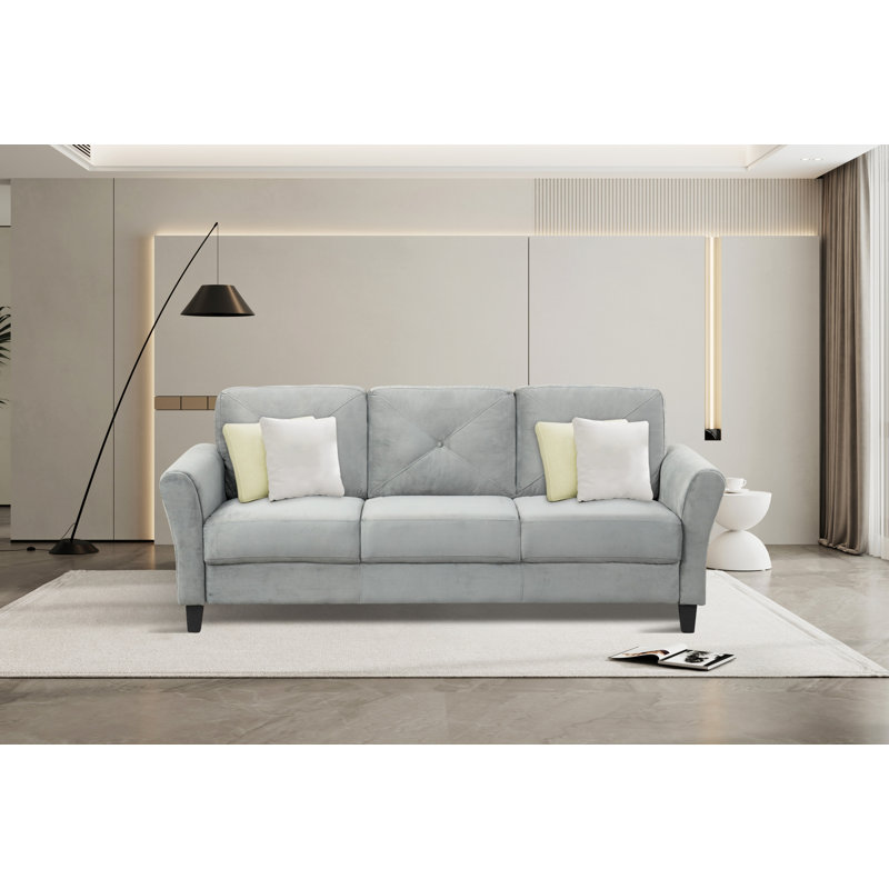 Myrian 74.9'' Upholstered Sofa, Antique Dark Gray Polyester, 31.1" H x 74.9" W x 29.5" D