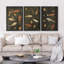 «Moody Carp Fish», ensemble de 3 reproductions d'art sur toile encadrées-109881624-109881625