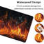 Tapis de souris de bureau 40 x 90 cm (15,75 x 35,43 pouces), grand format avec bords cousus, motif de flamme sur fond noir, idéal pour le gaming.-926854403