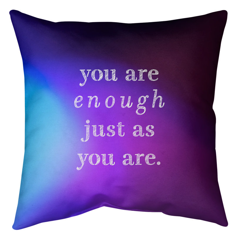 Coussin de sol you are so, 40 po x 40 po, Bleu / Mauve