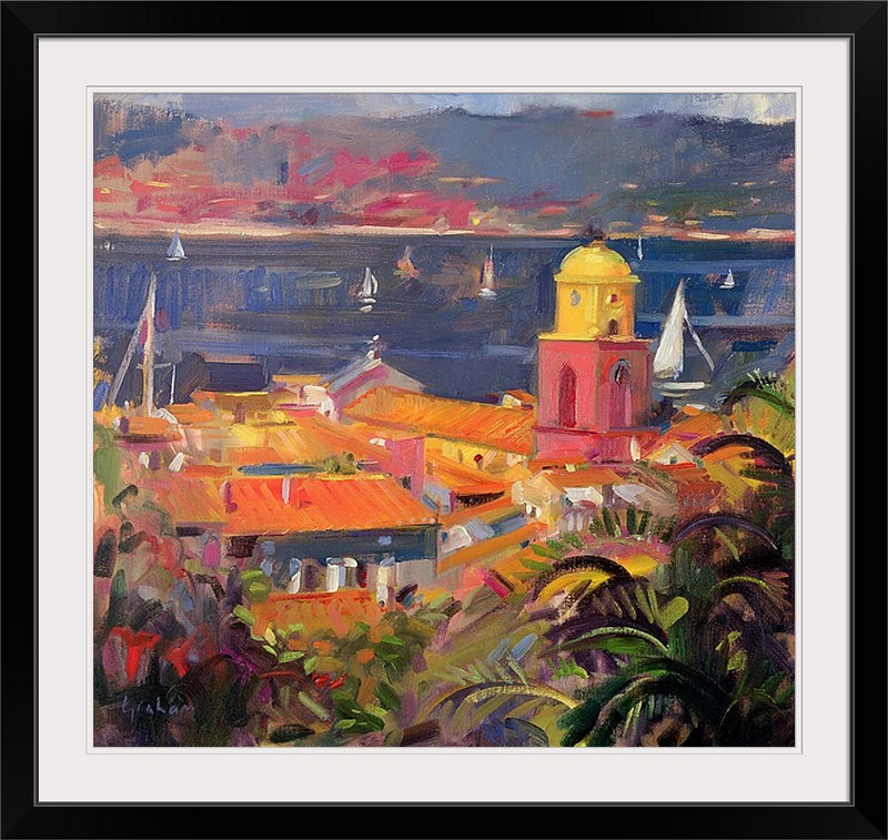 «Wimbush St Tropez Sailing, 2002» par Peter Graham, reproduction d'art, H 20 po x l 20 po x P 1,25 po, Toile