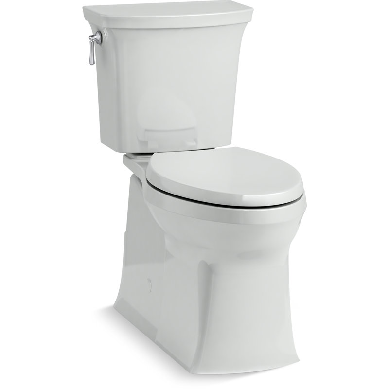 Toilette allongée deux pièces Corbelle ™ 1,28 GPF (siège non inclus), Gris glacial, Côté gauche
