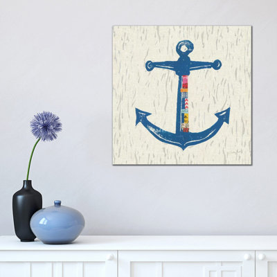 Nautical Collage on Linen III 1 Piece Wrapped Canvas Wall Art