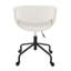 Chaise de travail noire et blanche en similicuir avec base en métal
