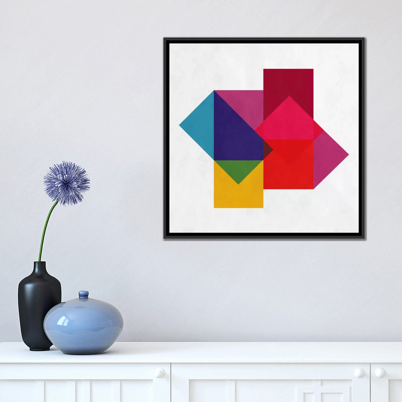 Art sur toile Albree, H 18 po x l 18 po x P 1,5 po, Toile avec cadre noir, Non mat