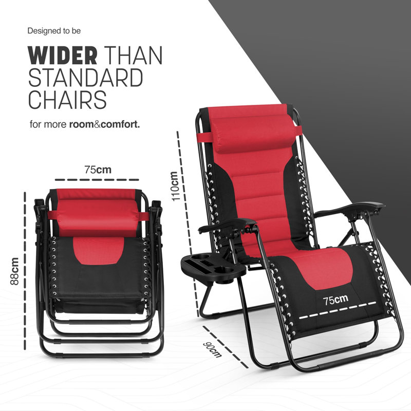 Burget 75cm Long Reclining Zero Gravity, Red/Black