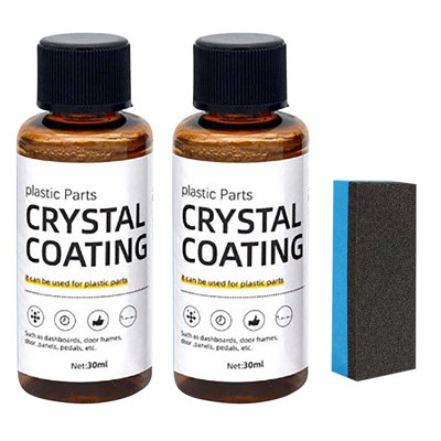 Crystal Coating Automotive Crystal Coat Plastic Restorer With Sponge Refinisher Automotive Interior And Exterior Scratch Remover Automotive Ceramic Coating 60ML