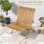 Chaise longue d'extérieur pliante en bois de teck 2 pièces avec siège et dossier à lattes