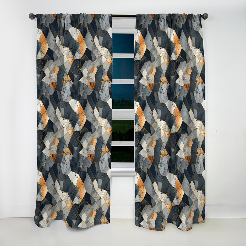 Grey Industrial Chic Marble Escape - Abstract Marble Marble Blackout Curtain - 1 Panels, 52" W x 108" L