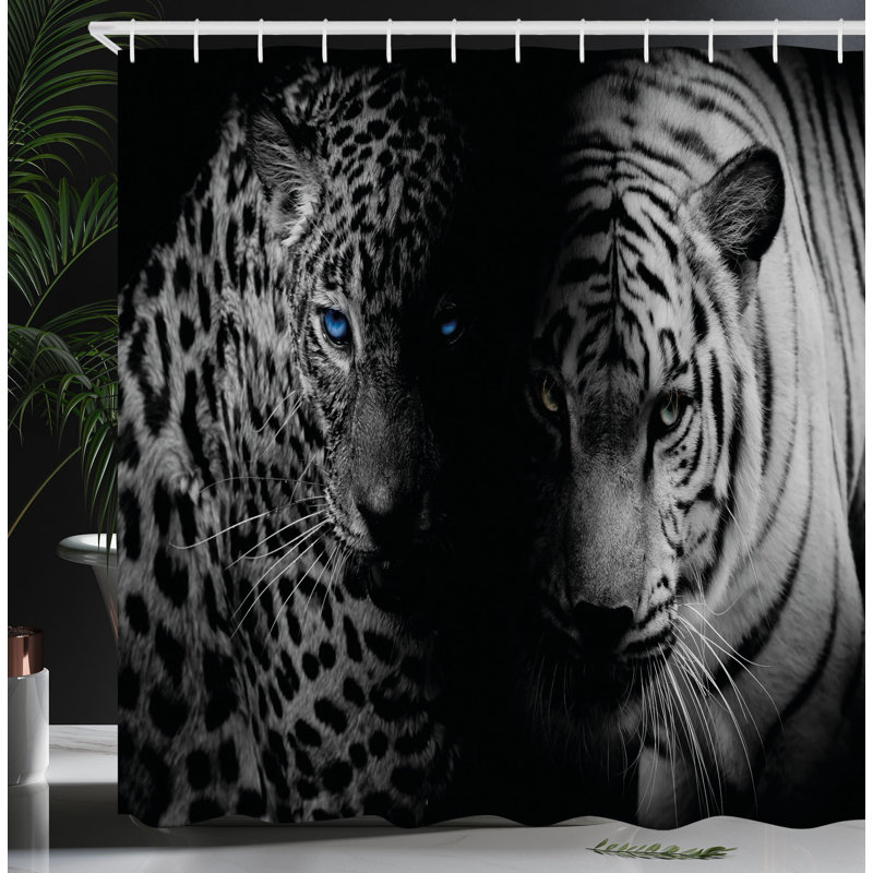 Shower Curtain with Hooks Included, 84"H x 69"W