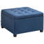 Bleu avec compartiment de rangement. Style rétro pour la décoration intérieure. Matériau doux, intérieur spacieux, charnière de couvercle sécuritaire. Salon. Siège, zone abondante, assemblage sécuritaire