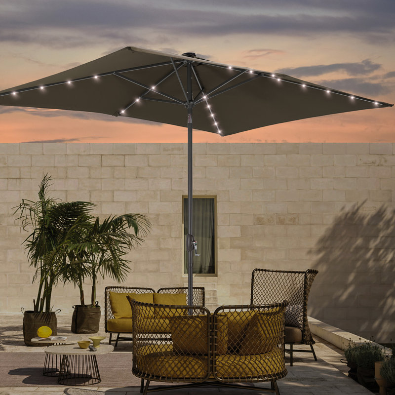 Parasol de marché rectangulaire 108,2 po x 72,4 po Yvonne, Taupe