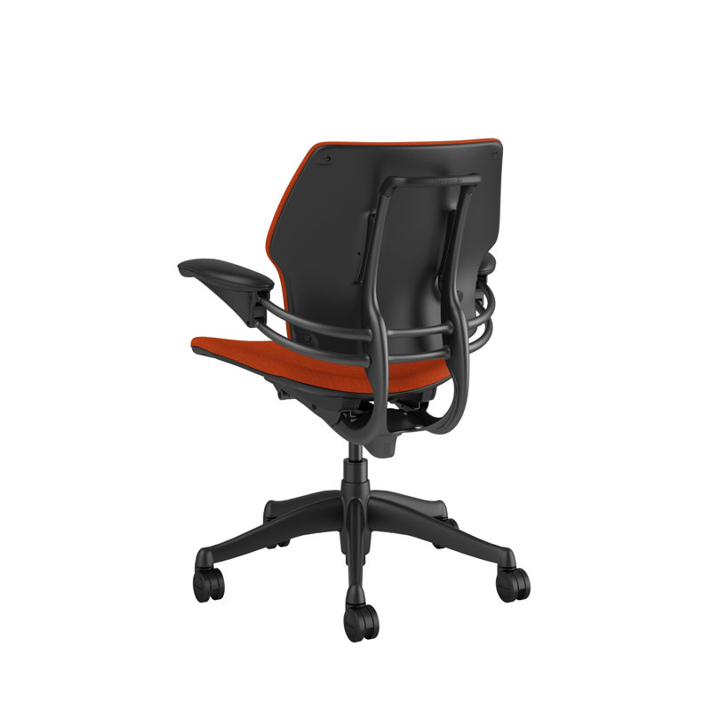 Freedom Task Chair, Pumpkin, Polished Aluminum/Graphite