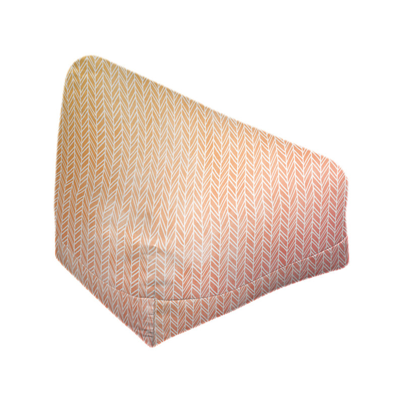 Sac de pois Leffel, H 27 po x l 30 po x P 25 po, Housse de pouf, Rose / Jaune